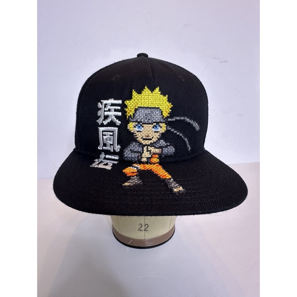 Naruto Shipppuden Basebal Cap Black Adjustable Snap Back Strap Ninja Pixel
